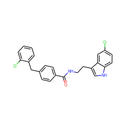 O=C(NCCc1c[nH]c2ccc(Cl)cc12)c1ccc(Cc2ccccc2Cl)cc1 ZINC000216052730