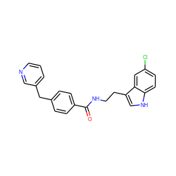 O=C(NCCc1c[nH]c2ccc(Cl)cc12)c1ccc(Cc2cccnc2)cc1 ZINC000205328057