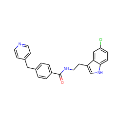 O=C(NCCc1c[nH]c2ccc(Cl)cc12)c1ccc(Cc2ccncc2)cc1 ZINC000205322701