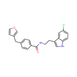 O=C(NCCc1c[nH]c2ccc(Cl)cc12)c1ccc(Cc2ccoc2)cc1 ZINC000205319807