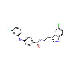 O=C(NCCc1c[nH]c2ccc(Cl)cc12)c1ccc(Nc2cccc(F)c2)cc1 ZINC000205323749