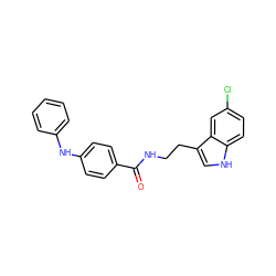 O=C(NCCc1c[nH]c2ccc(Cl)cc12)c1ccc(Nc2ccccc2)cc1 ZINC000205334840