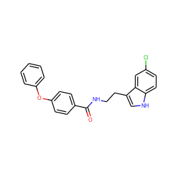 O=C(NCCc1c[nH]c2ccc(Cl)cc12)c1ccc(Oc2ccccc2)cc1 ZINC000205315179