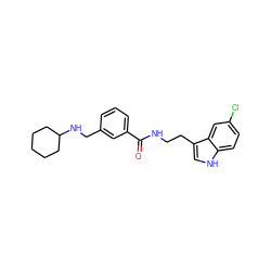 O=C(NCCc1c[nH]c2ccc(Cl)cc12)c1cccc(CNC2CCCCC2)c1 ZINC000205322871