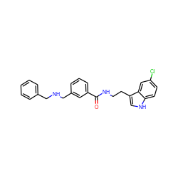 O=C(NCCc1c[nH]c2ccc(Cl)cc12)c1cccc(CNCc2ccccc2)c1 ZINC000205319554