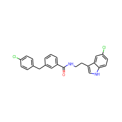 O=C(NCCc1c[nH]c2ccc(Cl)cc12)c1cccc(Cc2ccc(Cl)cc2)c1 ZINC000216052872