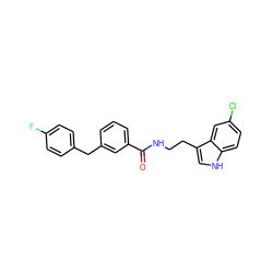 O=C(NCCc1c[nH]c2ccc(Cl)cc12)c1cccc(Cc2ccc(F)cc2)c1 ZINC000216053090