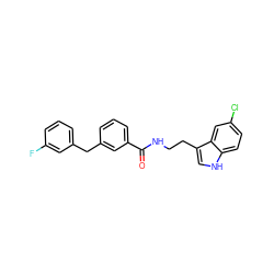 O=C(NCCc1c[nH]c2ccc(Cl)cc12)c1cccc(Cc2cccc(F)c2)c1 ZINC000216053164