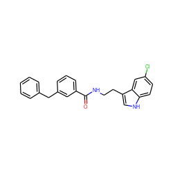 O=C(NCCc1c[nH]c2ccc(Cl)cc12)c1cccc(Cc2ccccc2)c1 ZINC000095571956