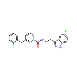 O=C(NCCc1c[nH]c2ccc(Cl)cc12)c1cccc(Cc2ccccc2F)c1 ZINC000216053229