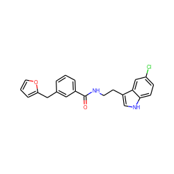 O=C(NCCc1c[nH]c2ccc(Cl)cc12)c1cccc(Cc2ccco2)c1 ZINC000216053880