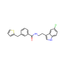 O=C(NCCc1c[nH]c2ccc(Cl)cc12)c1cccc(Cc2cccs2)c1 ZINC000216053740