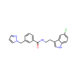 O=C(NCCc1c[nH]c2ccc(Cl)cc12)c1cccc(Cn2cccn2)c1 ZINC000205313141