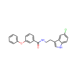 O=C(NCCc1c[nH]c2ccc(Cl)cc12)c1cccc(Oc2ccccc2)c1 ZINC000169267598