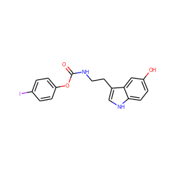 O=C(NCCc1c[nH]c2ccc(O)cc12)Oc1ccc(I)cc1 ZINC000014979789