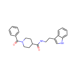 O=C(NCCc1c[nH]c2ccccc12)C1CCN(C(=O)c2ccccc2)CC1 ZINC000036171551