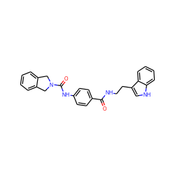 O=C(NCCc1c[nH]c2ccccc12)c1ccc(NC(=O)N2Cc3ccccc3C2)cc1 ZINC000167282645