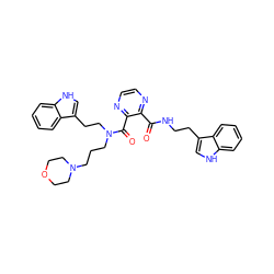 O=C(NCCc1c[nH]c2ccccc12)c1nccnc1C(=O)N(CCCN1CCOCC1)CCc1c[nH]c2ccccc12 ZINC000026744544