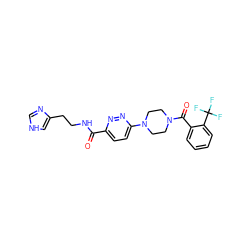 O=C(NCCc1c[nH]cn1)c1ccc(N2CCN(C(=O)c3ccccc3C(F)(F)F)CC2)nn1 ZINC000028655525