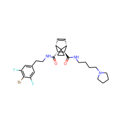 O=C(NCCc1cc(F)c(Br)c(F)c1)[C@@H]1[C@@H]2C=C[C@H]([C@H]1C(=O)NCCCCN1CCCC1)C21CC1 ZINC000653663036