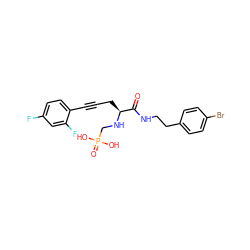 O=C(NCCc1ccc(Br)cc1)[C@H](CC#Cc1ccc(F)cc1F)NCP(=O)(O)O ZINC000013779393