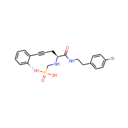 O=C(NCCc1ccc(Br)cc1)[C@H](CC#Cc1ccccc1F)NCP(=O)(O)O ZINC000013779392