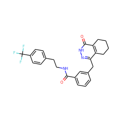 O=C(NCCc1ccc(C(F)(F)F)cc1)c1cccc(Cc2n[nH]c(=O)c3c2CCCC3)c1 ZINC000167502375