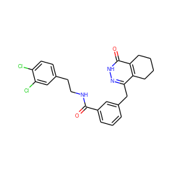 O=C(NCCc1ccc(Cl)c(Cl)c1)c1cccc(Cc2n[nH]c(=O)c3c2CCCC3)c1 ZINC000167500903