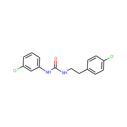 O=C(NCCc1ccc(Cl)cc1)Nc1cccc(Cl)c1 ZINC000000137655