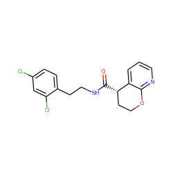 O=C(NCCc1ccc(Cl)cc1Cl)[C@H]1CCOc2ncccc21 ZINC000205619102