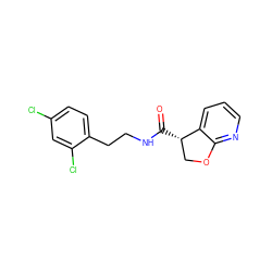 O=C(NCCc1ccc(Cl)cc1Cl)[C@H]1COc2ncccc21 ZINC000205620700