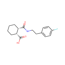 O=C(NCCc1ccc(F)cc1)[C@H]1CCCC[C@H]1C(=O)O ZINC000000269466