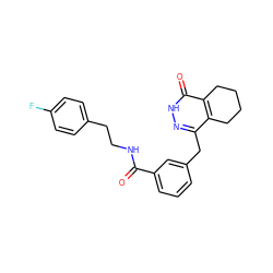 O=C(NCCc1ccc(F)cc1)c1cccc(Cc2n[nH]c(=O)c3c2CCCC3)c1 ZINC000167705221