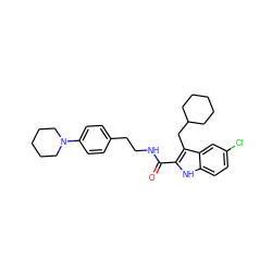 O=C(NCCc1ccc(N2CCCCC2)cc1)c1[nH]c2ccc(Cl)cc2c1CC1CCCCC1 ZINC000096933911