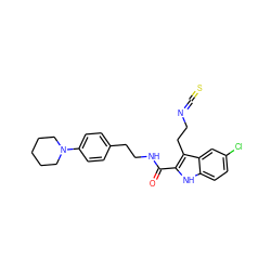 O=C(NCCc1ccc(N2CCCCC2)cc1)c1[nH]c2ccc(Cl)cc2c1CCN=C=S ZINC000653692750