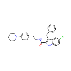 O=C(NCCc1ccc(N2CCCCC2)cc1)c1[nH]c2ccc(Cl)cc2c1Cc1ccccc1 ZINC000096933910