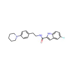 O=C(NCCc1ccc(N2CCCCC2)cc1)c1cc2cc(F)ccc2[nH]1 ZINC000299870403