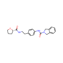 O=C(NCCc1ccc(NC(=O)N2Cc3ccccc3C2)cc1)[C@@H]1CCCO1 ZINC000166983076