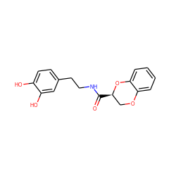 O=C(NCCc1ccc(O)c(O)c1)[C@@H]1COc2ccccc2O1 ZINC000002626508