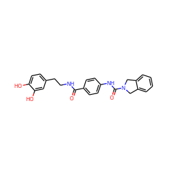 O=C(NCCc1ccc(O)c(O)c1)c1ccc(NC(=O)N2Cc3ccccc3C2)cc1 ZINC000167447619