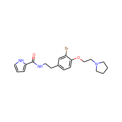 O=C(NCCc1ccc(OCCN2CCCC2)c(Br)c1)c1ccc[nH]1 ZINC000043017647