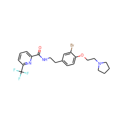 O=C(NCCc1ccc(OCCN2CCCC2)c(Br)c1)c1cccc(C(F)(F)F)n1 ZINC000043017180