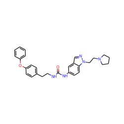 O=C(NCCc1ccc(Oc2ccccc2)cc1)Nc1ccc2c(cnn2CCN2CCCC2)c1 ZINC000028524437