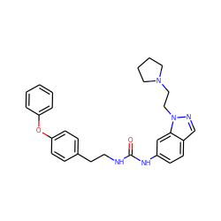 O=C(NCCc1ccc(Oc2ccccc2)cc1)Nc1ccc2cnn(CCN3CCCC3)c2c1 ZINC000028522386