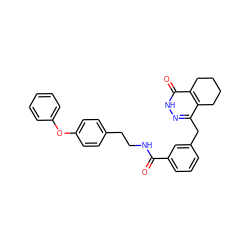 O=C(NCCc1ccc(Oc2ccccc2)cc1)c1cccc(Cc2n[nH]c(=O)c3c2CCCC3)c1 ZINC000167282366