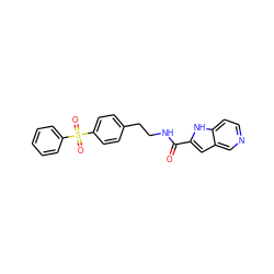 O=C(NCCc1ccc(S(=O)(=O)c2ccccc2)cc1)c1cc2cnccc2[nH]1 ZINC000096282806