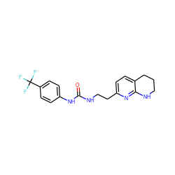 O=C(NCCc1ccc2c(n1)NCCC2)Nc1ccc(C(F)(F)F)cc1 ZINC000149216456