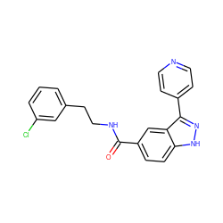 O=C(NCCc1cccc(Cl)c1)c1ccc2[nH]nc(-c3ccncc3)c2c1 ZINC000653850143