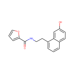 O=C(NCCc1cccc2ccc(O)cc12)c1ccco1 ZINC000040860433