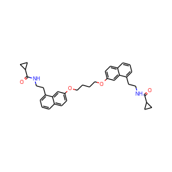 O=C(NCCc1cccc2ccc(OCCCCOc3ccc4cccc(CCNC(=O)C5CC5)c4c3)cc12)C1CC1 ZINC000049783851